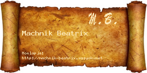Machnik Beatrix névjegykártya